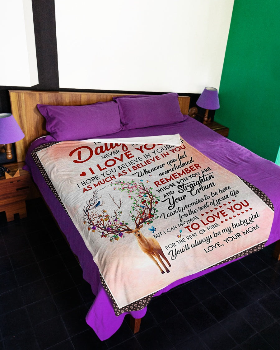 Deer Never Forget That I Love Mom Flannel Blanket For Bed Sofa And Reading Nook Decor