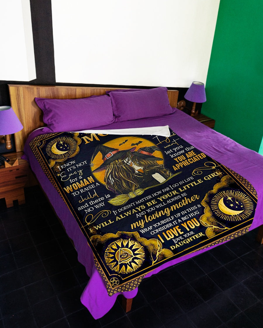 Witch Beloved Mother Message Flannel Blanket For Cozy Home Lounging And Gifting