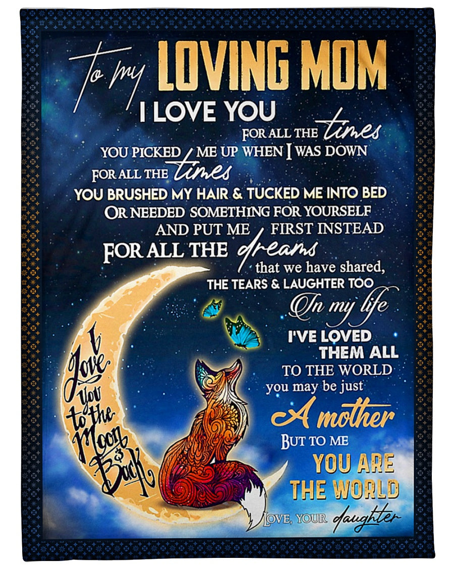 Wolf To My Mom You Will Always Be My Loving Mom Flannel Blanket For Bed Sofa And Reading Nook Decor