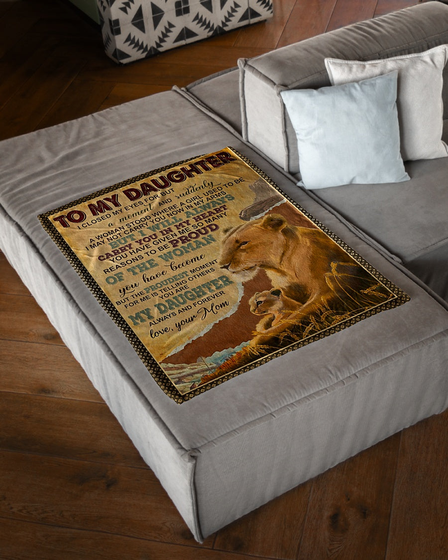 Lion Carry You In My Heart Gift Flannel Blanket For Living Room And Bedroom Styling