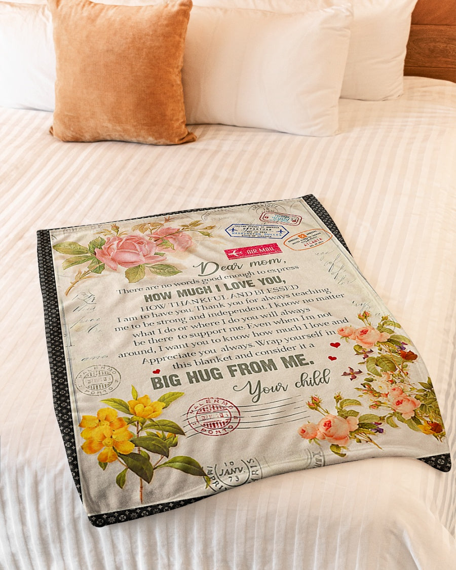Family To My Mother For Mother Rose Letter Flannel Blanket For Soft Bed Couch And Home Comfort