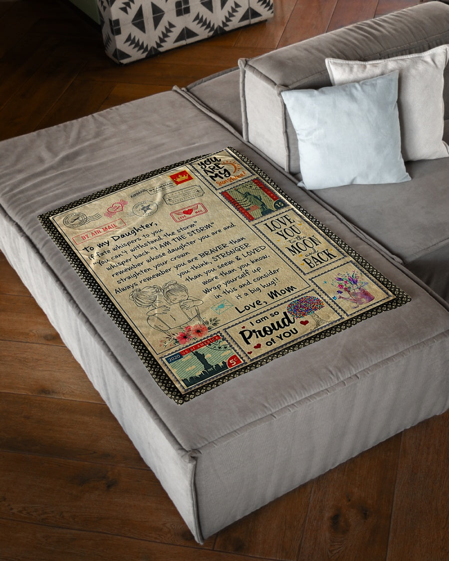 Family If Fate Whispers To You Mom To Daughter Flannel Blanket For Living Room And Bedroom Styling