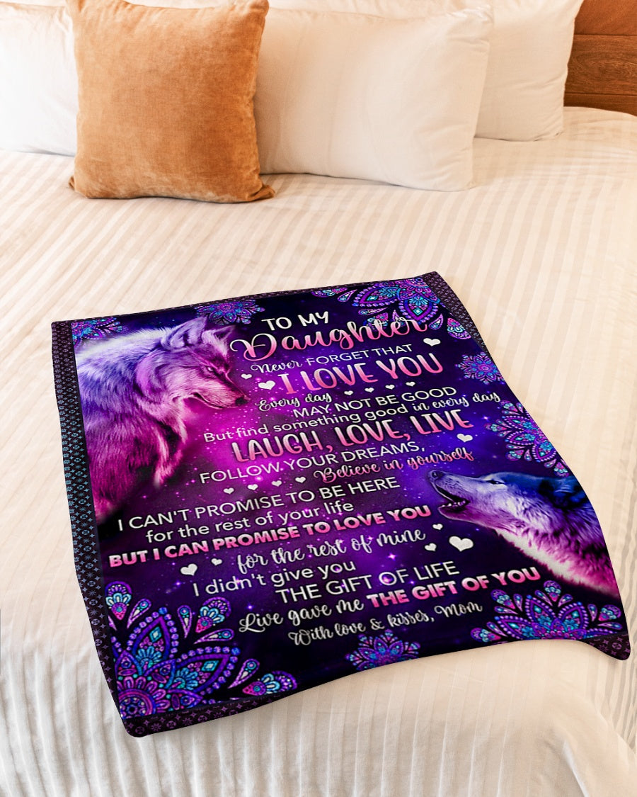 Wolf Never Forget That I Love You Mom To Daughter Flannel Blanket For Soft Bed Couch And Home Comfort