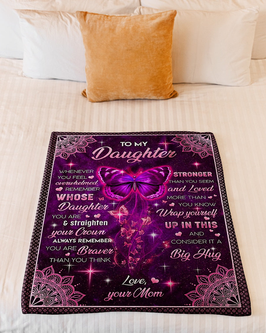 Butterfly Consider Big Hug Daughter Gift Flannel Blanket For Relaxing At Home And Travel