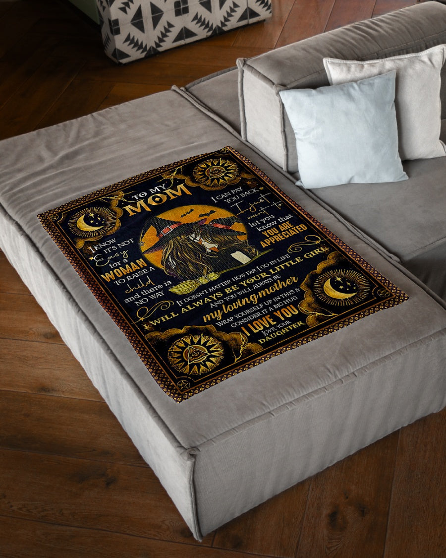 Witch Beloved Mother Message Flannel Blanket For Living Room And Bedroom Styling