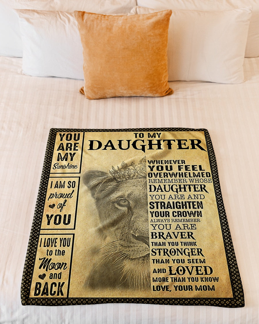 Lion Warm Sunshine Love Mom To Daughter Flannel Blanket For Relaxing At Home And Travel