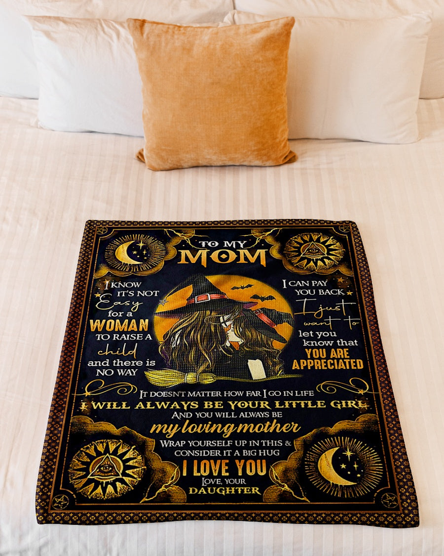 Witch Beloved Mother Message Flannel Blanket For Relaxing At Home And Travel