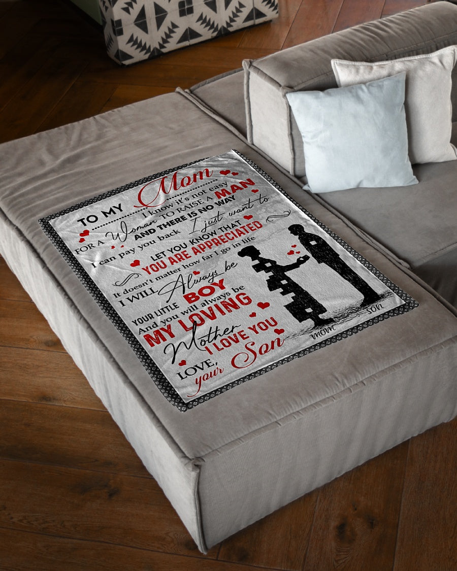 Family I Love You With All My Heart Mother Flannel Blanket For Living Room And Bedroom Styling