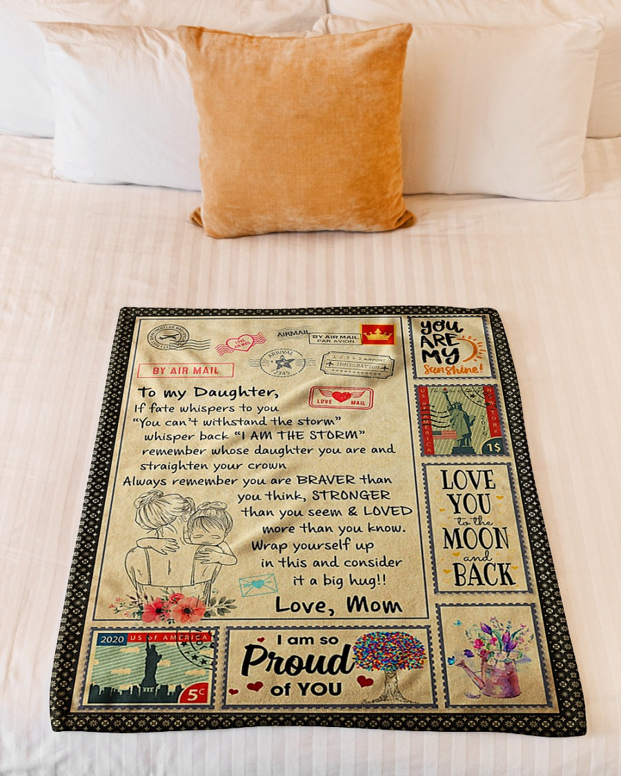 Family If Fate Whispers To You Mom To Daughter Flannel Blanket For Relaxing At Home And Travel
