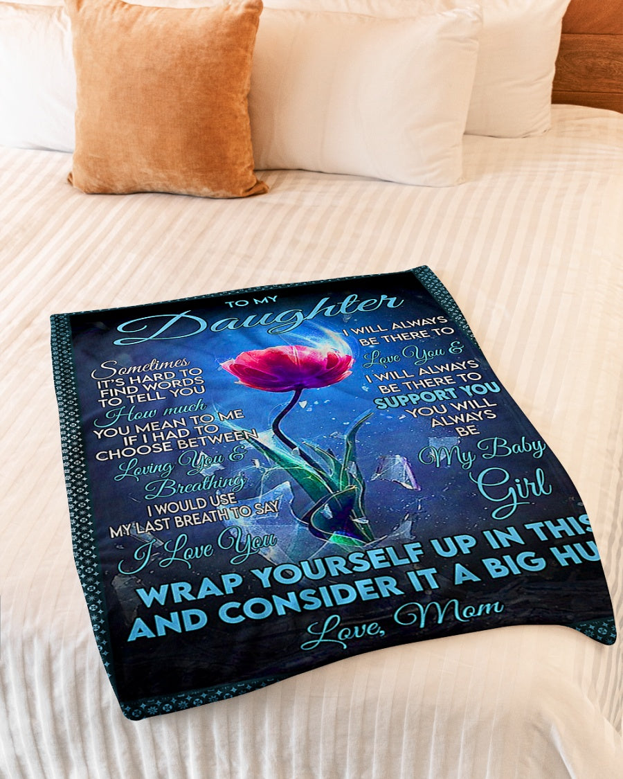 Flower Consider Big Hug Mom To Daughter Flannel Blanket For Soft Bed Couch And Home Comfort