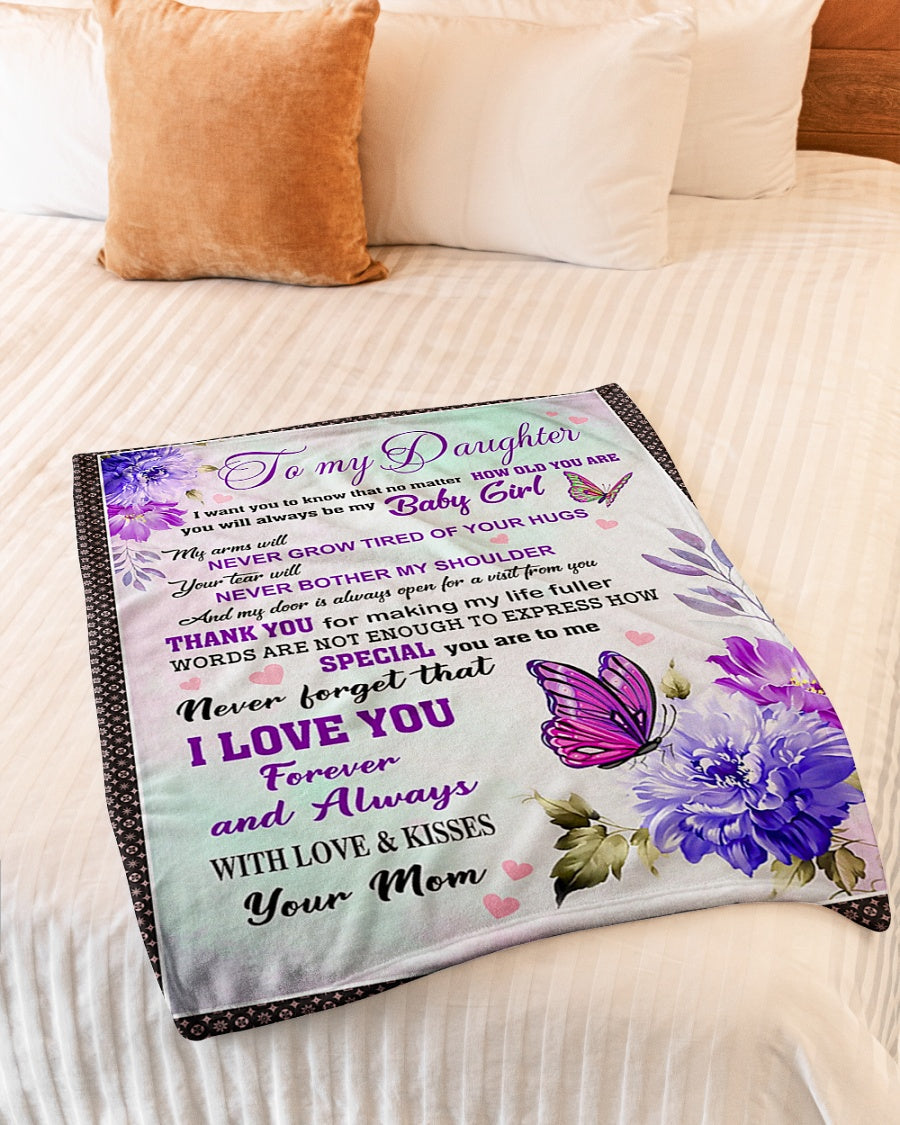 Butterfly How You Are To Me Daughter Gift Flannel Blanket For Soft Bed Couch And Home Comfort