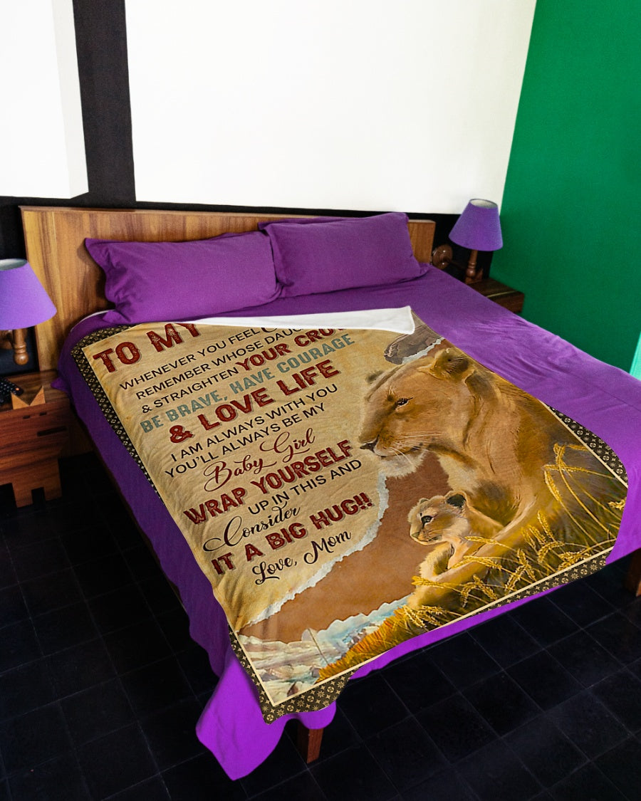Lion Consider Big Hug Daughter Gift Flannel Blanket For Cozy Home Lounging And Gifting