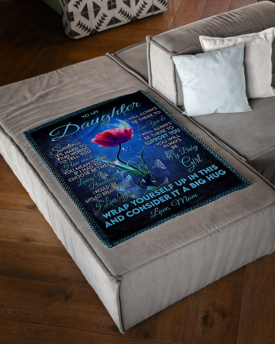 Flower Consider Big Hug Mom To Daughter Flannel Blanket For Living Room And Bedroom Styling