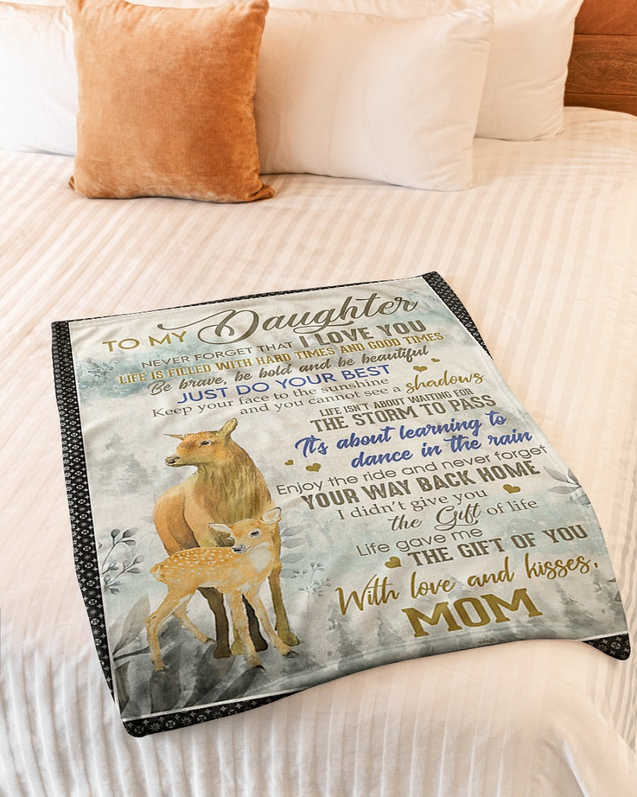 Family Positive Encouragement Message Daughter Gift Flannel Blanket For Soft Bed Couch And Home Comfort