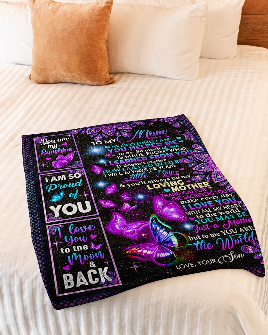 Butterfly To Me You Are The World Mother Flannel Blanket For Soft Bed Couch And Home Comfort