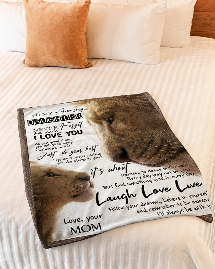 Lion Beloved Mother Message Flannel Blanket For Soft Bed Couch And Home Comfort