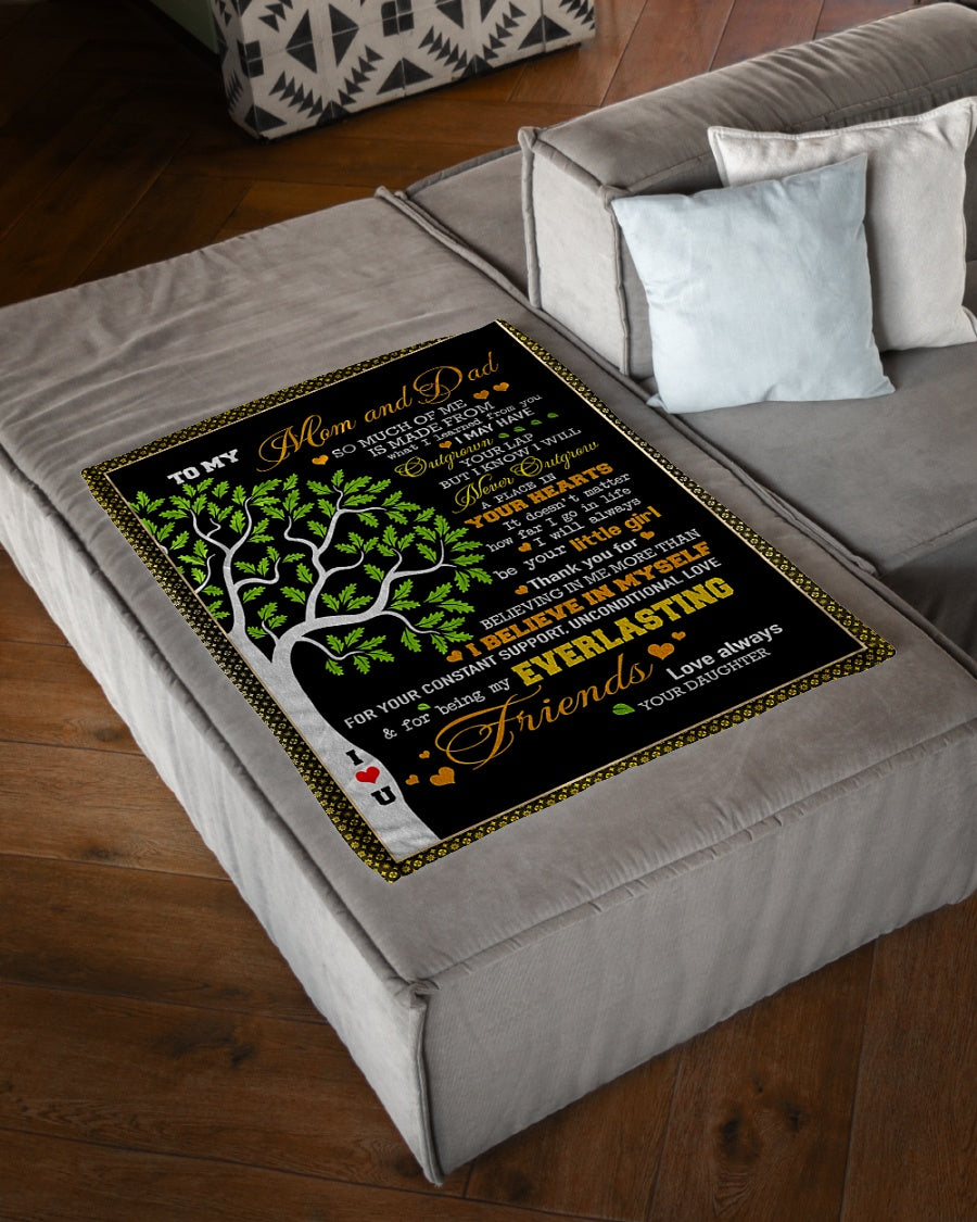 Family Tree Beloved Mother Message Flannel Blanket For Living Room And Bedroom Styling