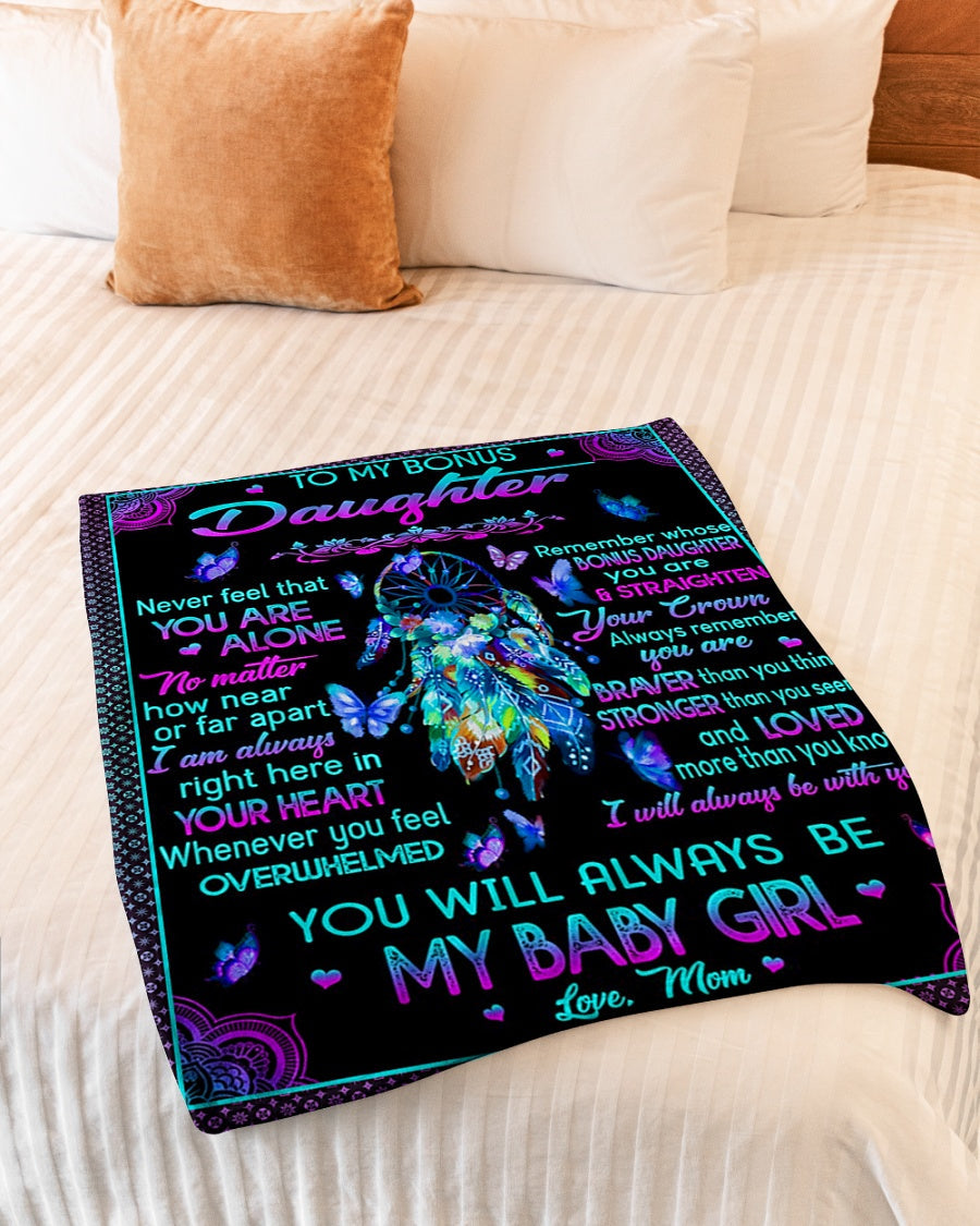 Family Never Feel That You Are Alone To Bonus Daughter Flannel Blanket For Soft Bed Couch And Home Comfort