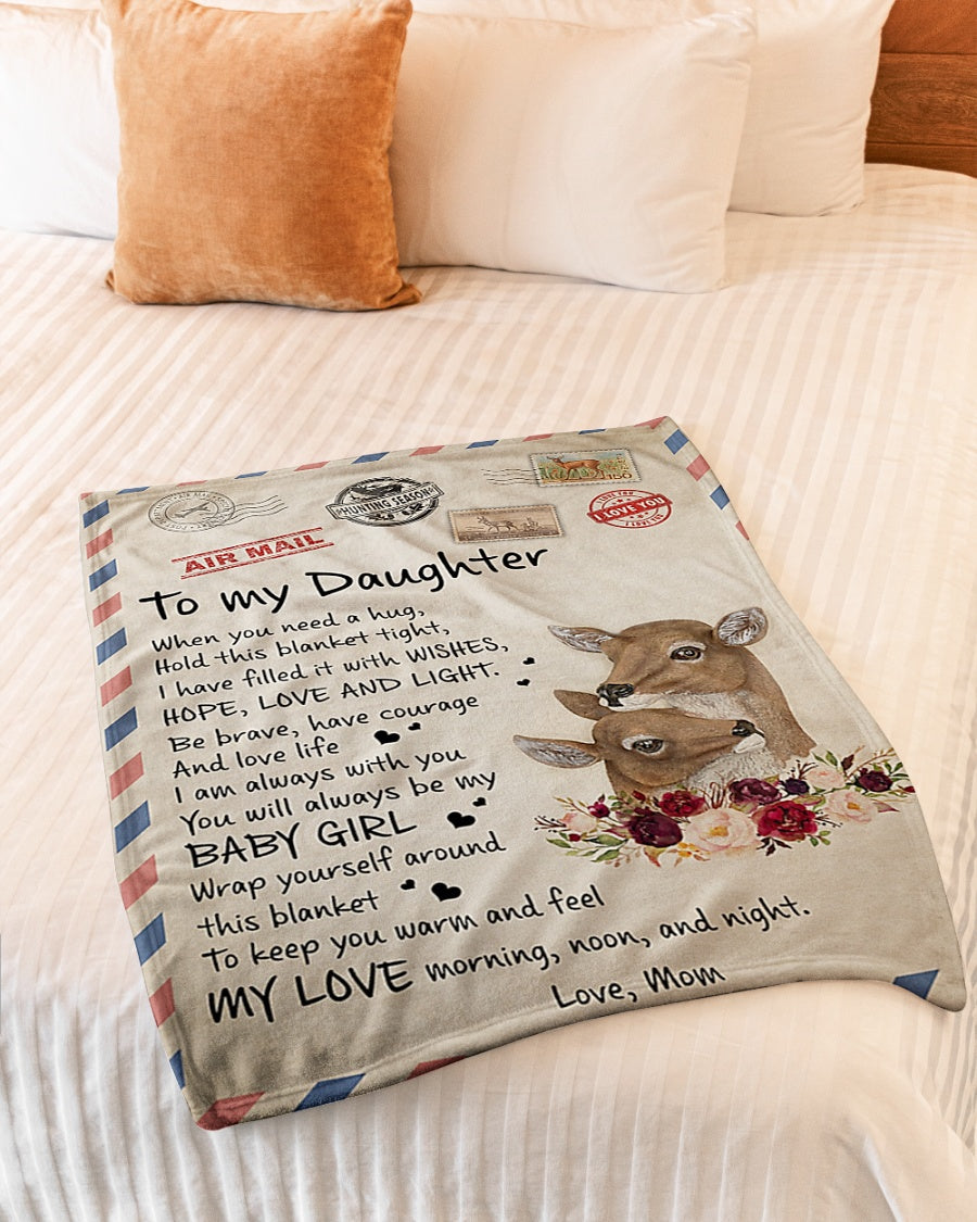 Deer Lover I Am Always With You Daughter Gift Flannel Blanket For Soft Bed Couch And Home Comfort