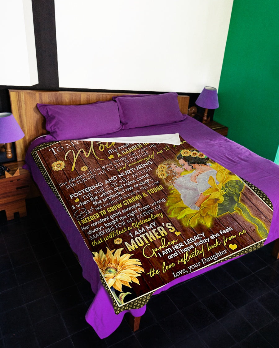 Sunflower To My Mother A Garden Of The Heart Flannel Blanket For Cozy Home Lounging And Gifting
