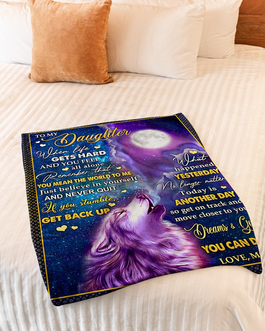 Wolf Believe In Yourself You Can Do It Flannel Blanket For Soft Bed Couch And Home Comfort