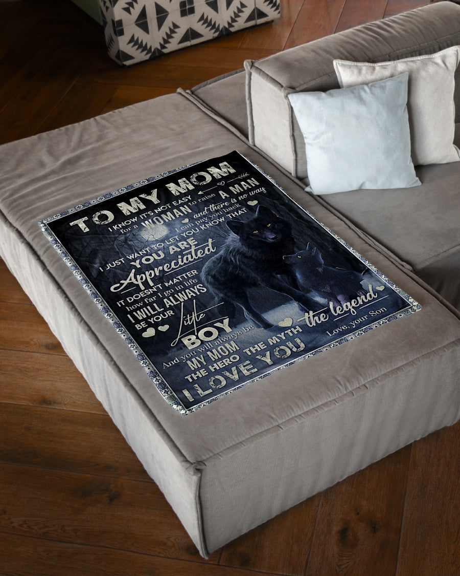 Wolf To My Mom Wolf You Are Appreciated Flannel Blanket For Living Room And Bedroom Styling