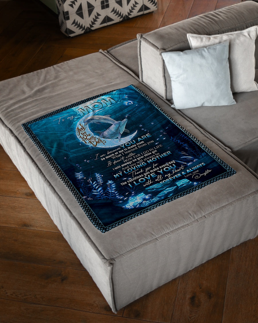 Dolphin I Love You With All My Heart Flannel Blanket For Living Room And Bedroom Styling