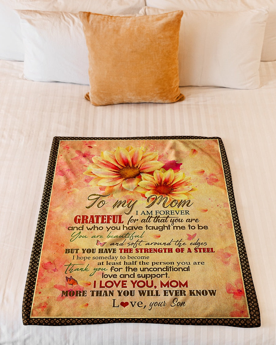 Sunflower Lifelong Love Message Flannel Blanket For Relaxing At Home And Travel