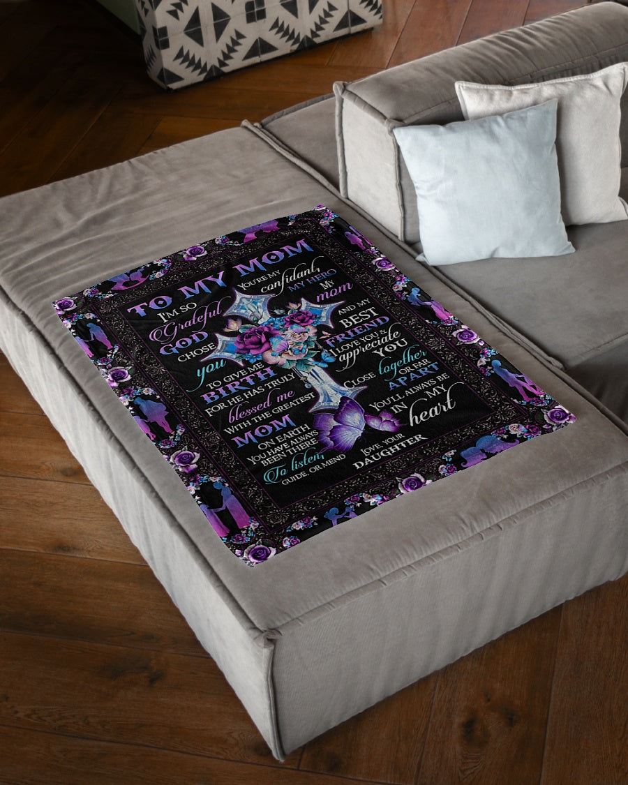 God To My Mom I Love You And Appreciate You Flannel Blanket For Living Room And Bedroom Styling