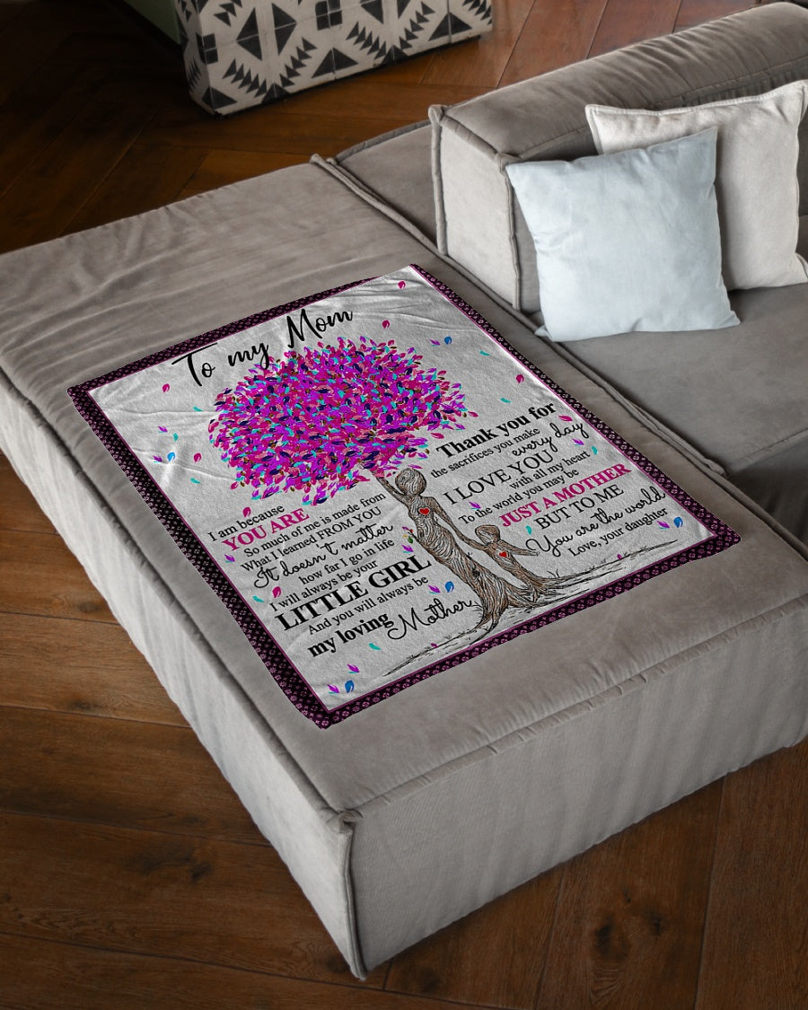 Family To Me You Are The World Little Girl Flannel Blanket For Living Room And Bedroom Styling