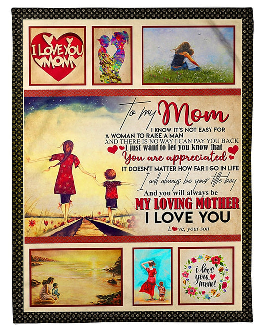 Family To My Mom You Are Appreciated 50 x 60 Inch Flannel Blanket For Cozy Bedroom And Sofa Decor