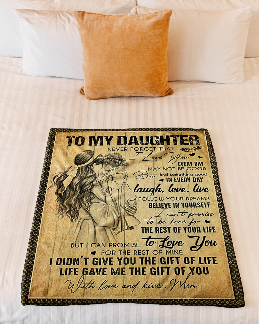 Family The Gift Of Life Daughter Gift Flannel Blanket For Relaxing At Home And Travel