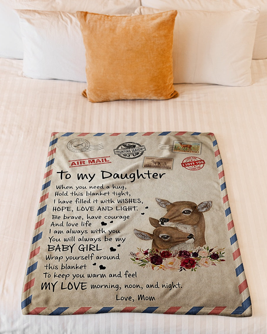 Deer Lover I Am Always With You Daughter Gift Flannel Blanket For Relaxing At Home And Travel