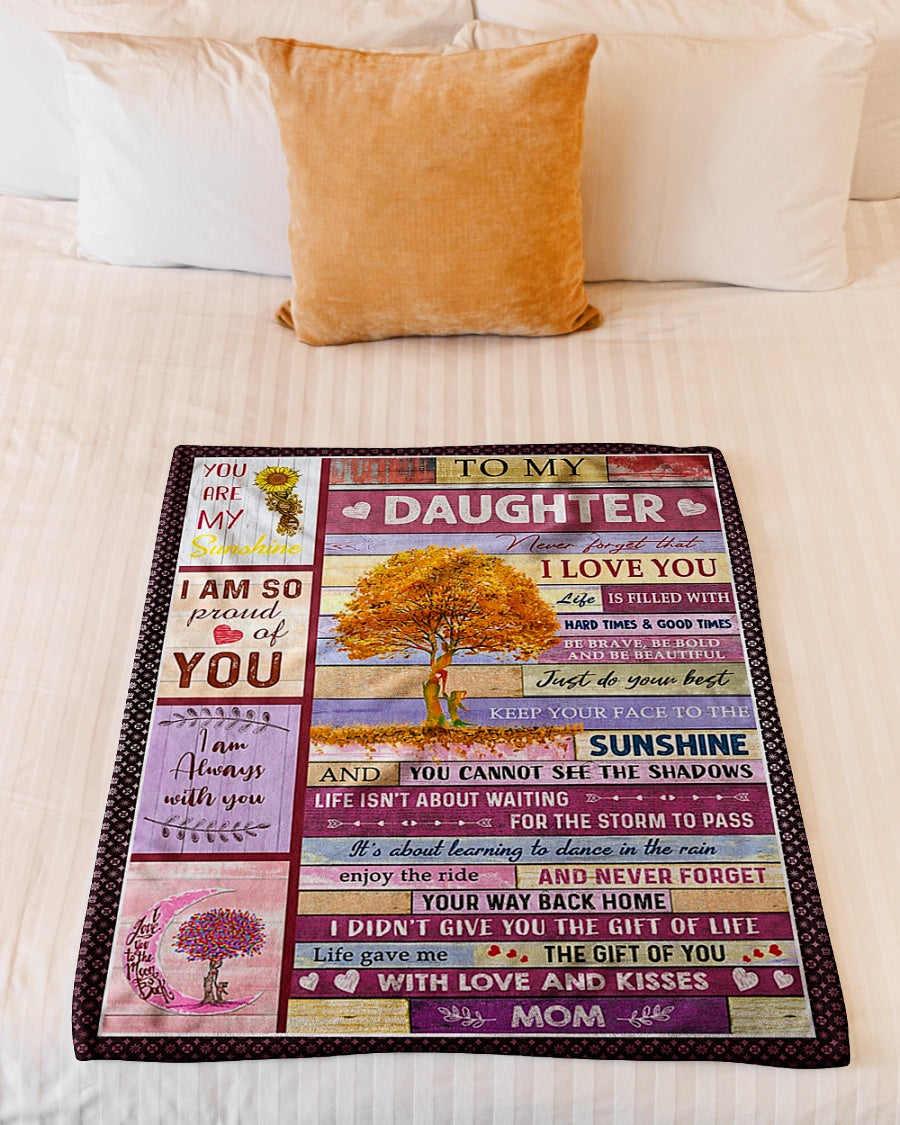 Family Love The Gift Of Life Daughter Gift Flannel Blanket For Relaxing At Home And Travel