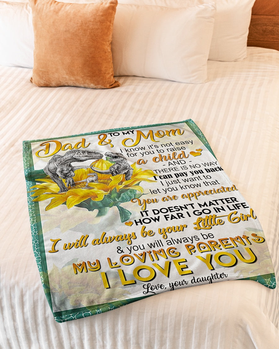 Dinosaur Lover Dad And Mom Dinosaur You Are Appreciated Flannel Blanket For Soft Bed Couch And Home Comfort