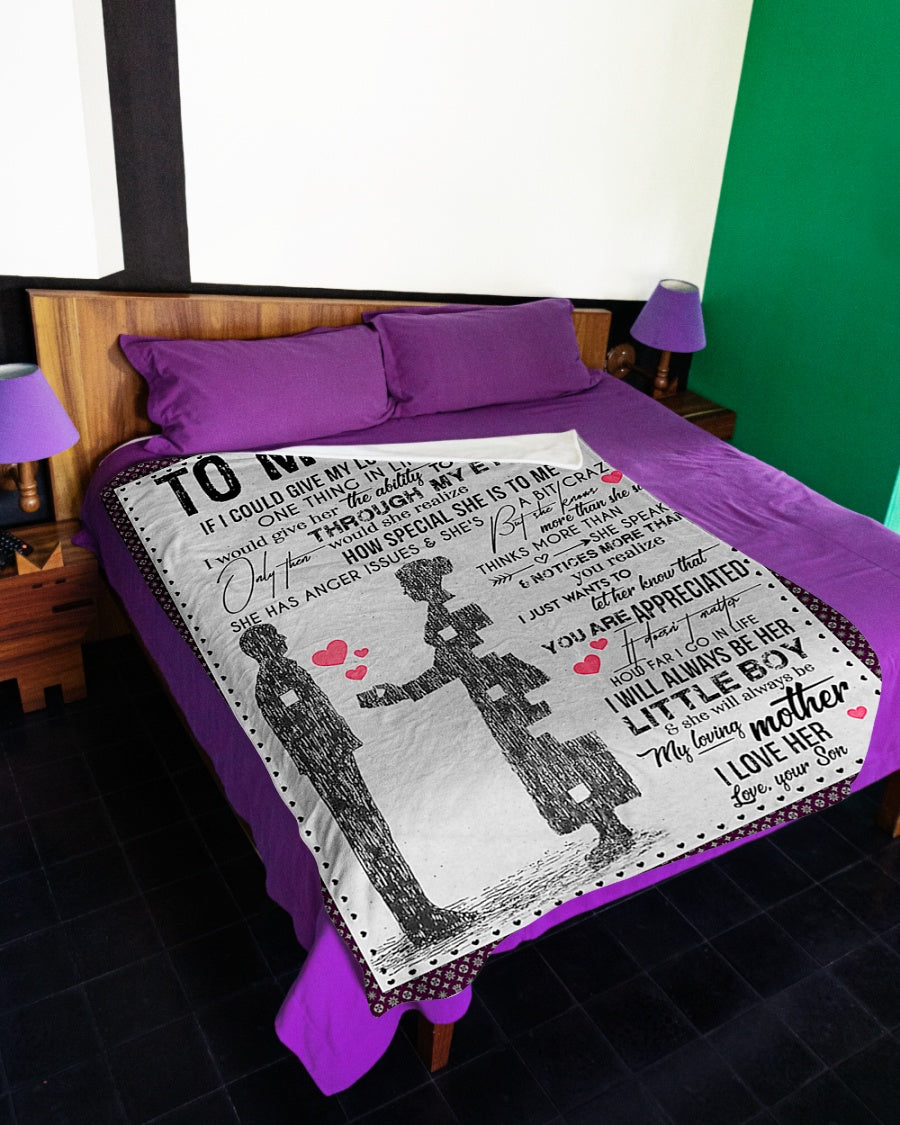 Family To My Mom Vintage If I Could Flannel Blanket For Bed Sofa And Reading Nook Decor