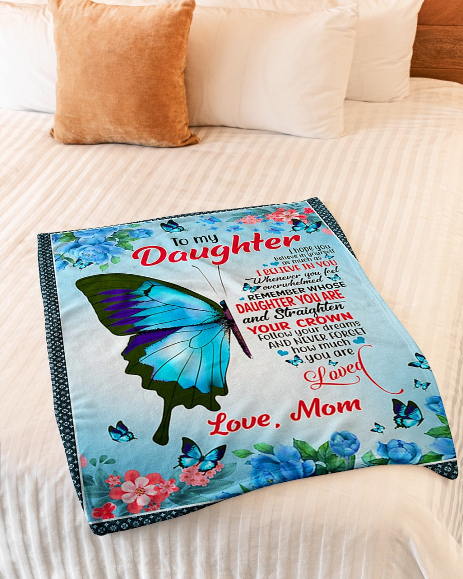 Butterfly Warm Sunshine Love Daughter Gift Flannel Blanket For Soft Bed Couch And Home Comfort