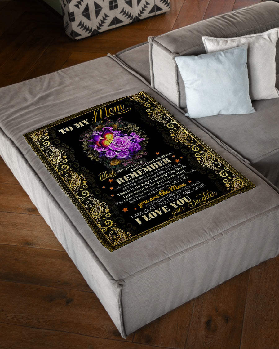 Rose To My Mom Rose Butterfly When Life Flannel Blanket For Living Room And Bedroom Styling