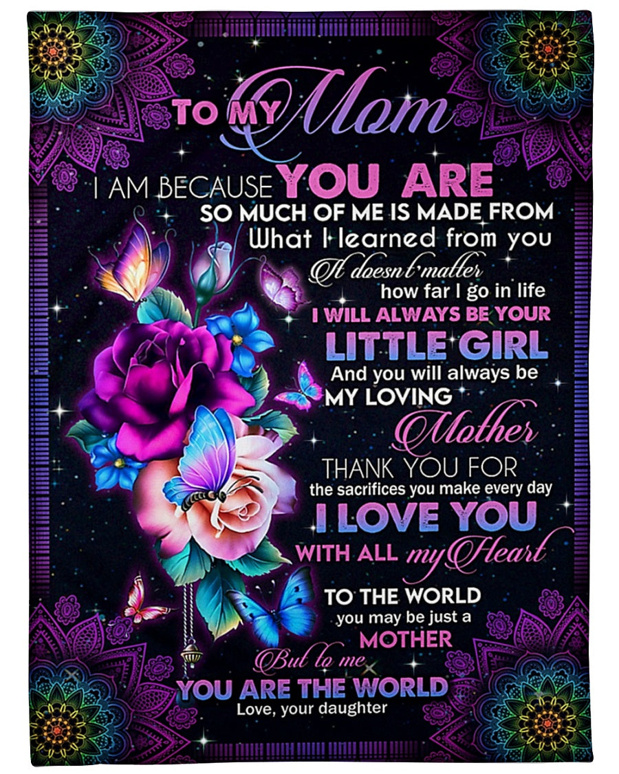 Rose Beloved Mother Message Flannel Blanket For Bed Sofa And Reading Nook Decor