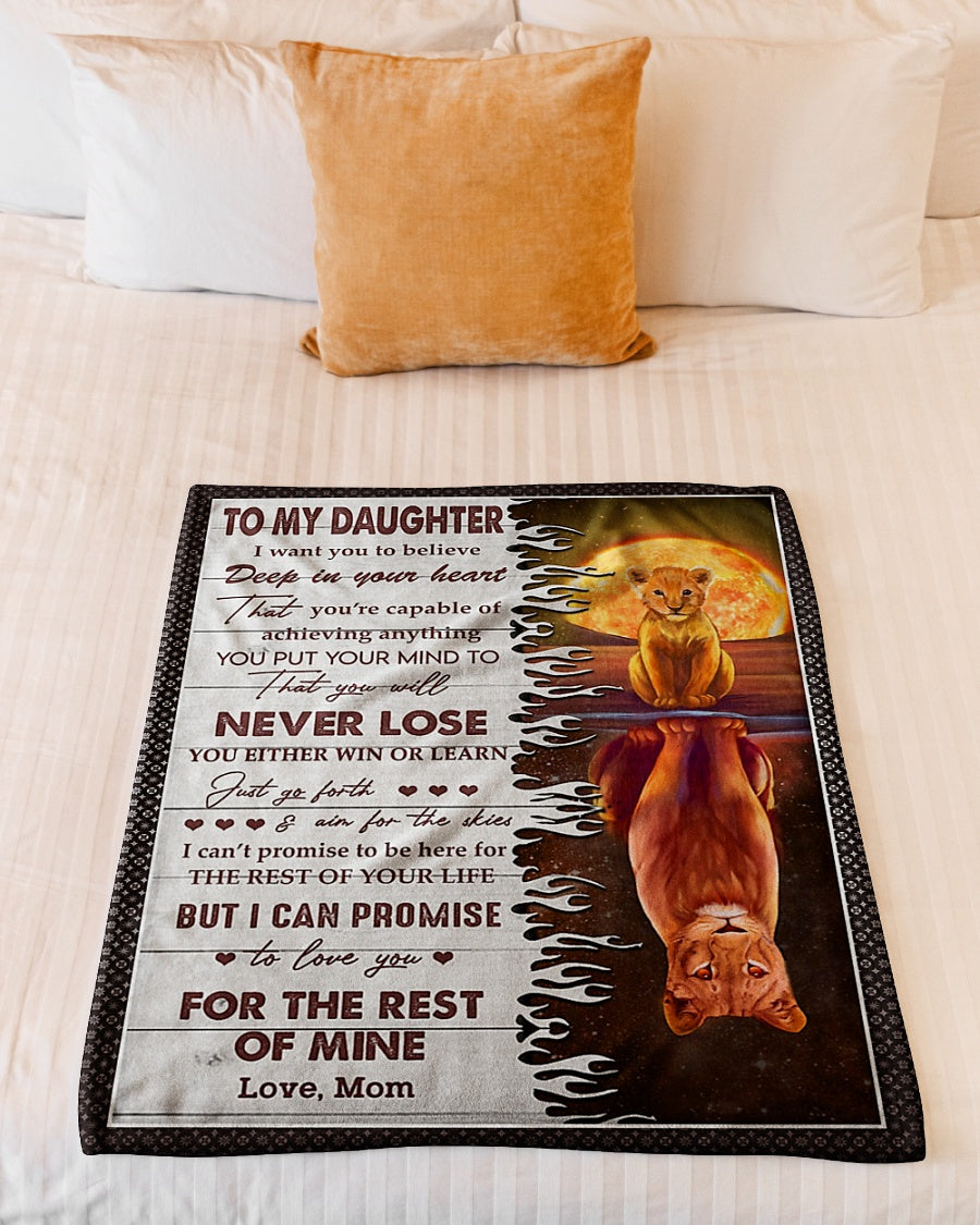 Lion Deep In Your Heart Daughter Gift Flannel Blanket For Relaxing At Home And Travel
