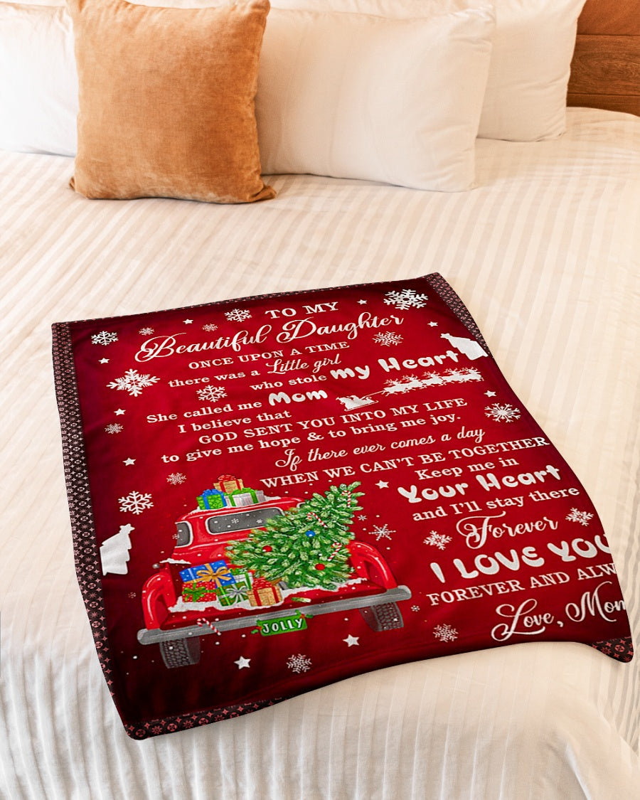 Christmas I Love You Daughter Gift Flannel Blanket For Soft Bed Couch And Home Comfort
