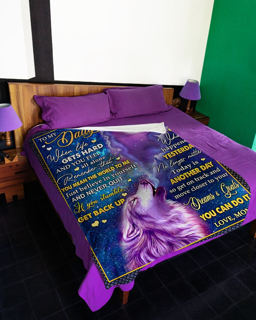 Wolf Believe In Yourself You Can Do It Flannel Blanket For Cozy Home Lounging And Gifting