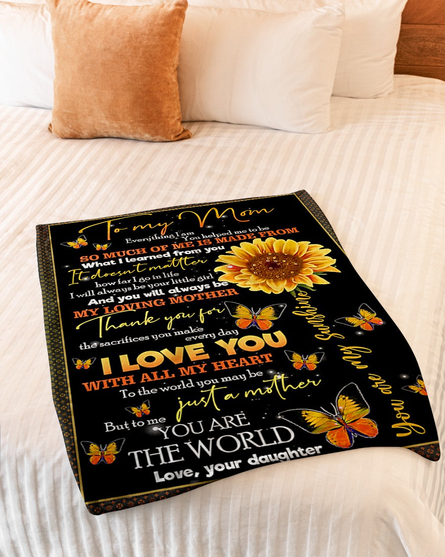 Sunflower To My Mom Flannel Blanket For Soft Bed Couch And Home Comfort