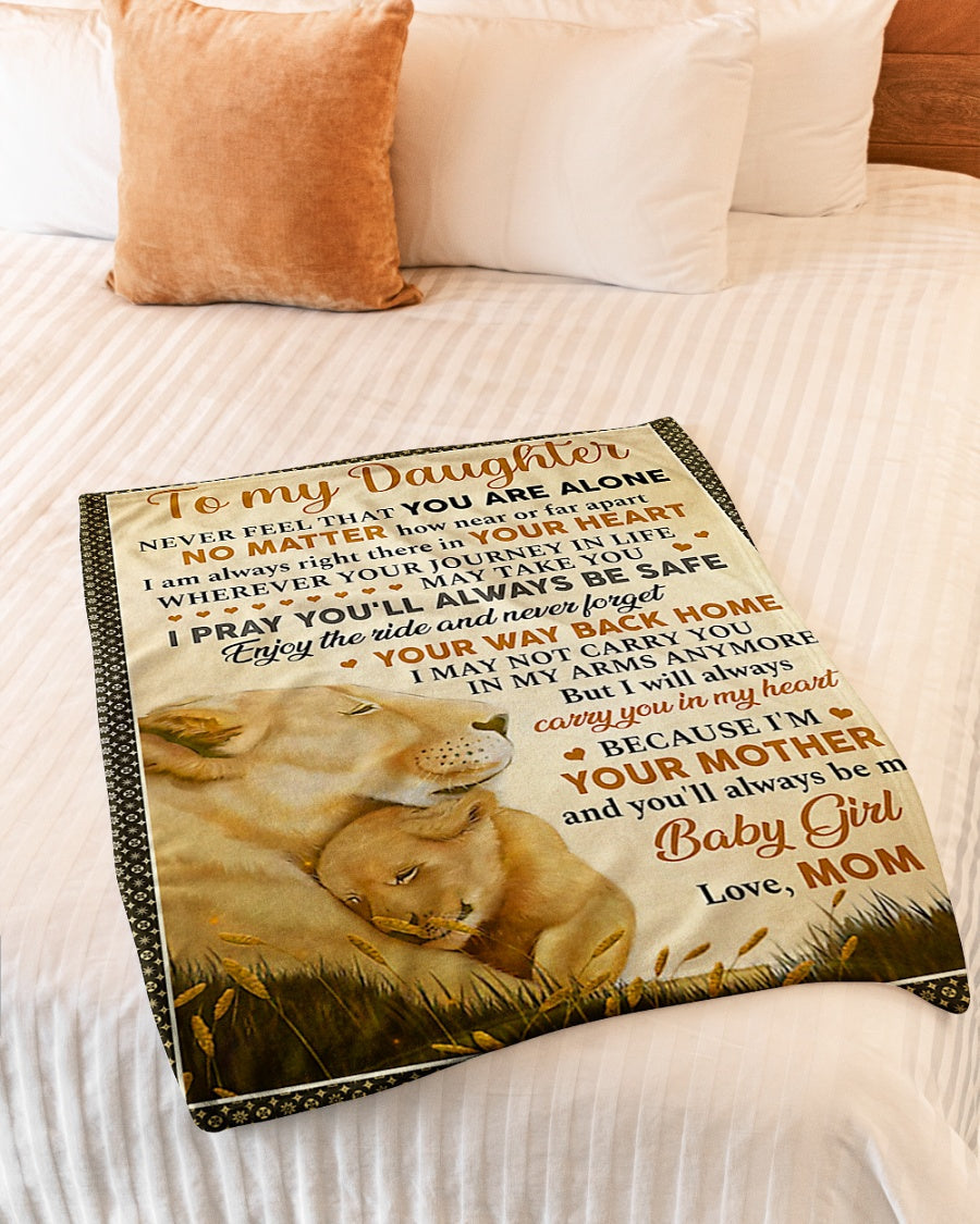 Lion Comforting Home Message Daughter Gift Flannel Blanket For Soft Bed Couch And Home Comfort