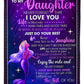 Mermaid Never Forget That I Love You Mom To Daughter Flannel Blanket For Bed Sofa And Reading Nook Decor