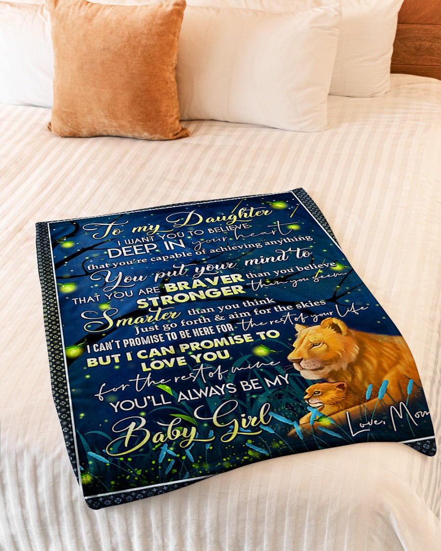 Lion Deep In Your Heart Daughter Gift Flannel Blanket For Soft Bed Couch And Home Comfort