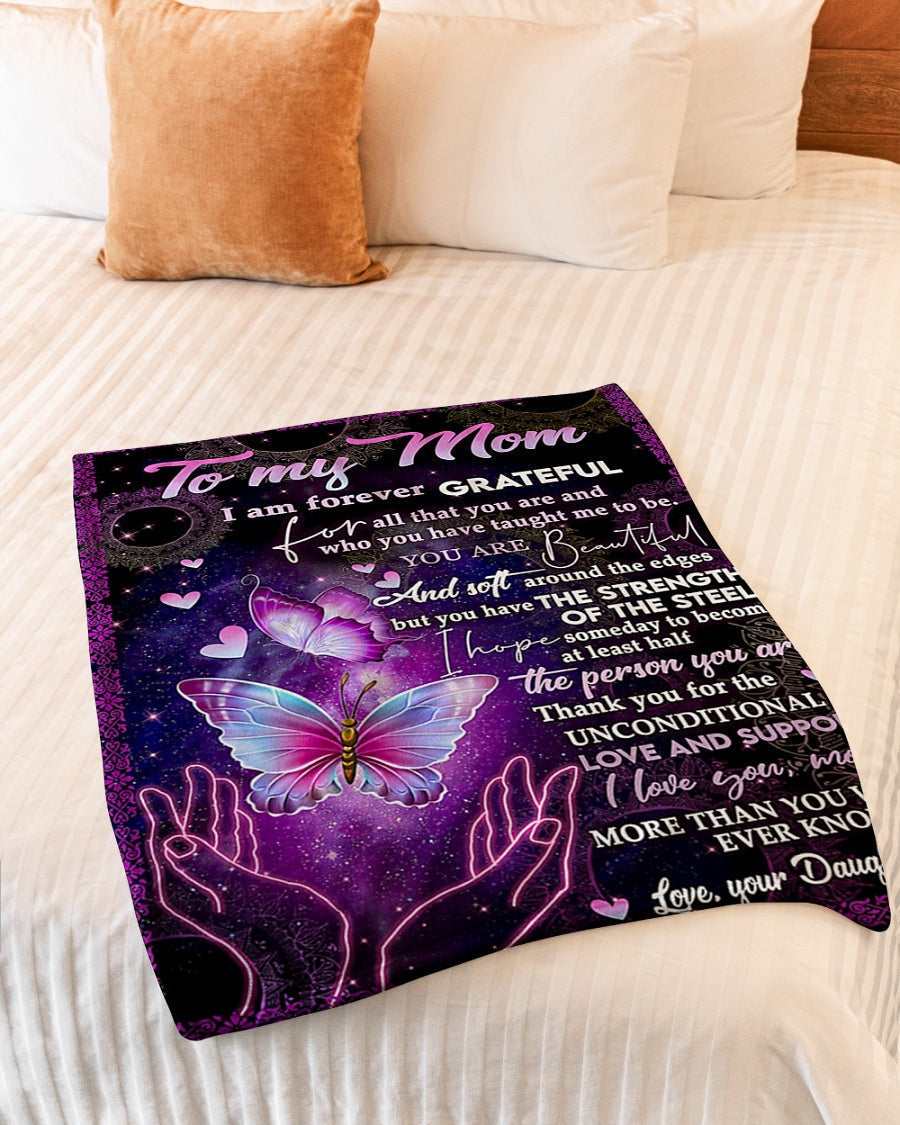 Family Love Beloved Mother Message Flannel Blanket For Soft Bed Couch And Home Comfort