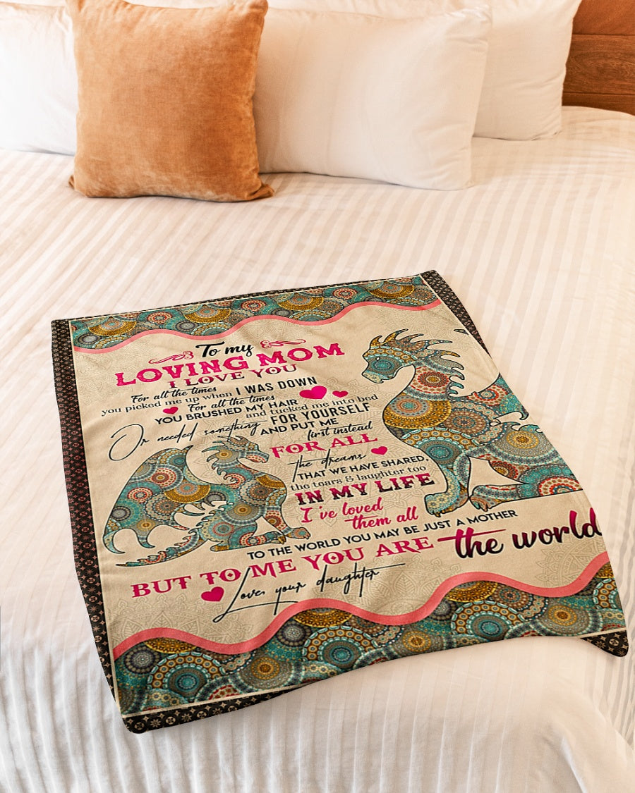 Hippie To My Mom Dragon In My Life Flannel Blanket For Soft Bed Couch And Home Comfort