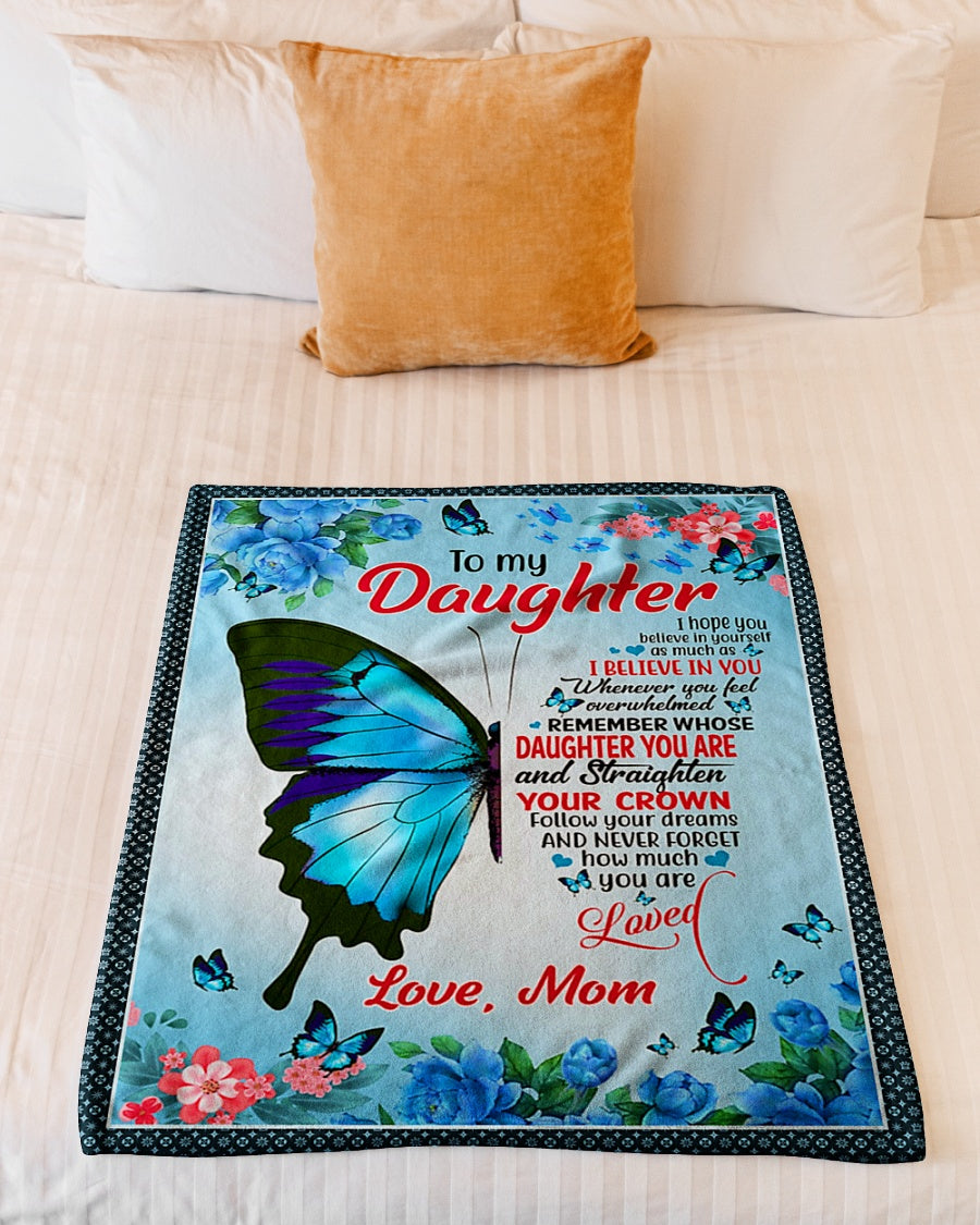 Butterfly Warm Sunshine Love Daughter Gift Flannel Blanket For Relaxing At Home And Travel