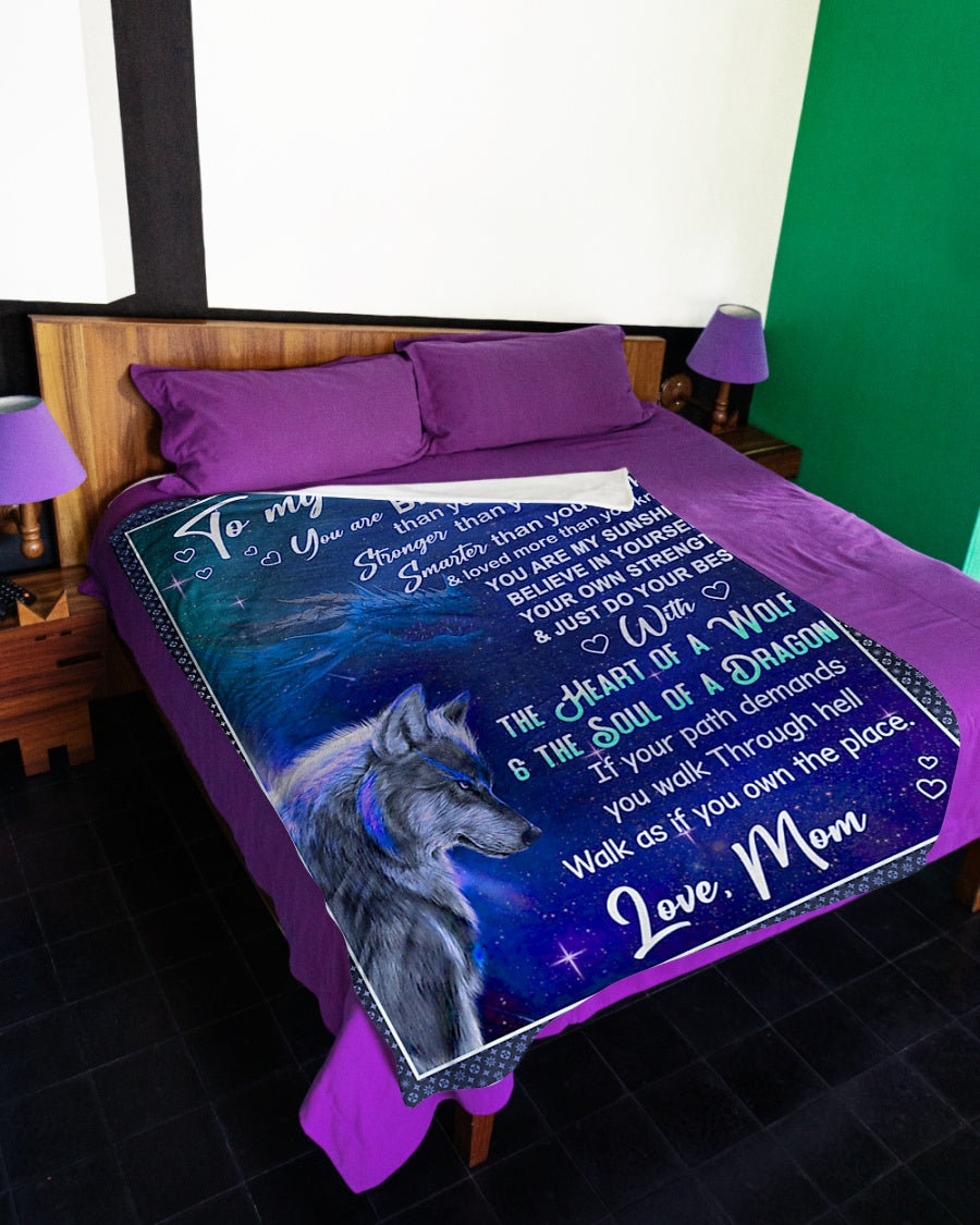 Wolf Believe In Yourself Daughter Gift Flannel Blanket For Cozy Home Lounging And Gifting
